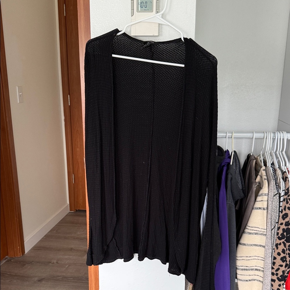 Forever 21 Classic Black Open-Front Cardigan